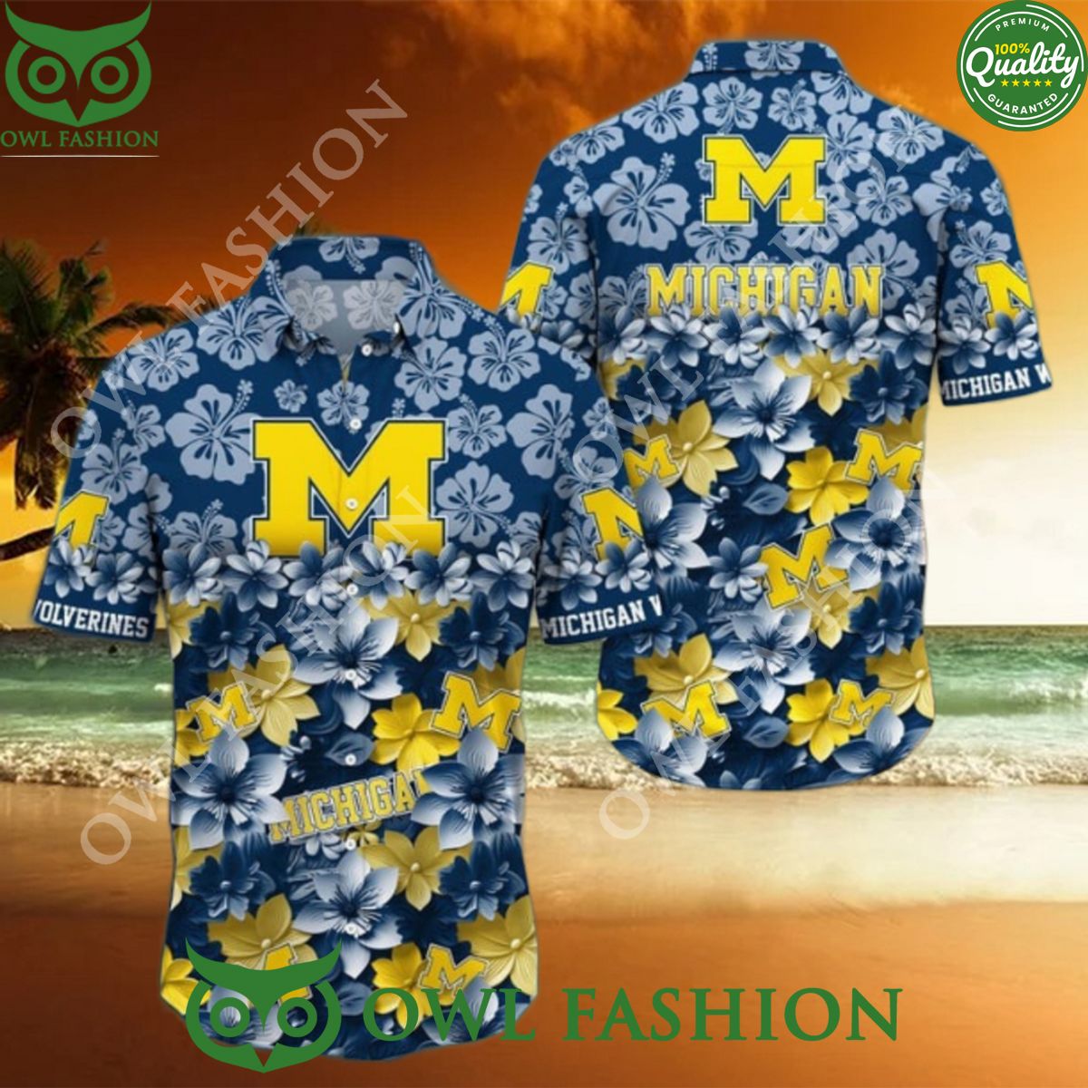 Michigan Wolverines 2024 NCAA Hawaiian Shirt Floral Flower Trending Summer