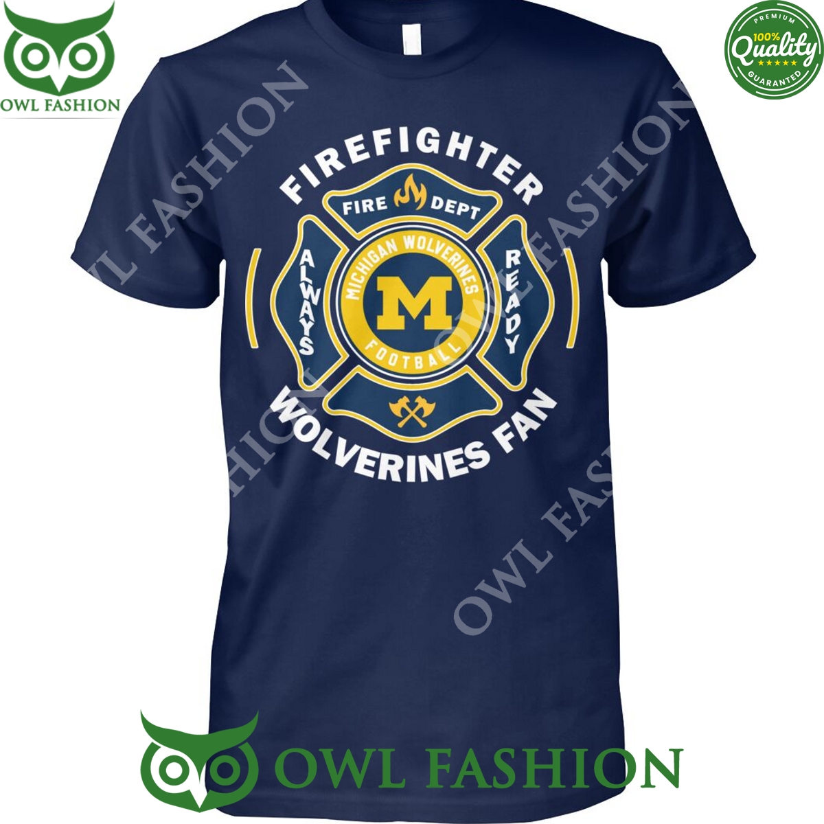Michigan Wolverines firefighter celebrates courage and team spirit Fire Dept t shirt