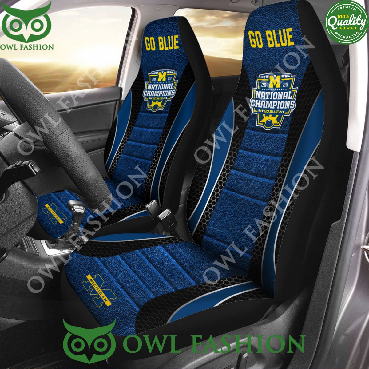 Michigan Wolverines Football Go Blue Car Seat Cover