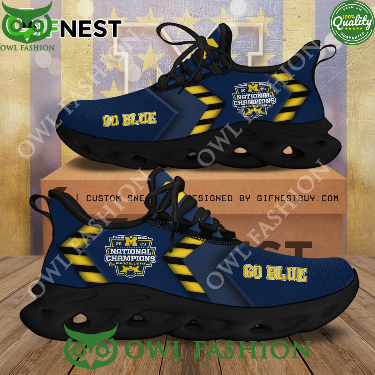 Michigan Wolverines Football Go Blue National Champions 2023 Sneaker Max soul 