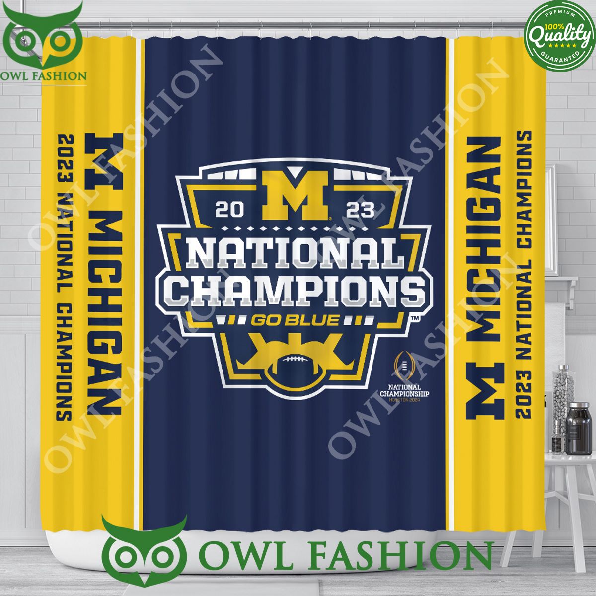 Michigan Wolverines Football National Champions Shower Curtain