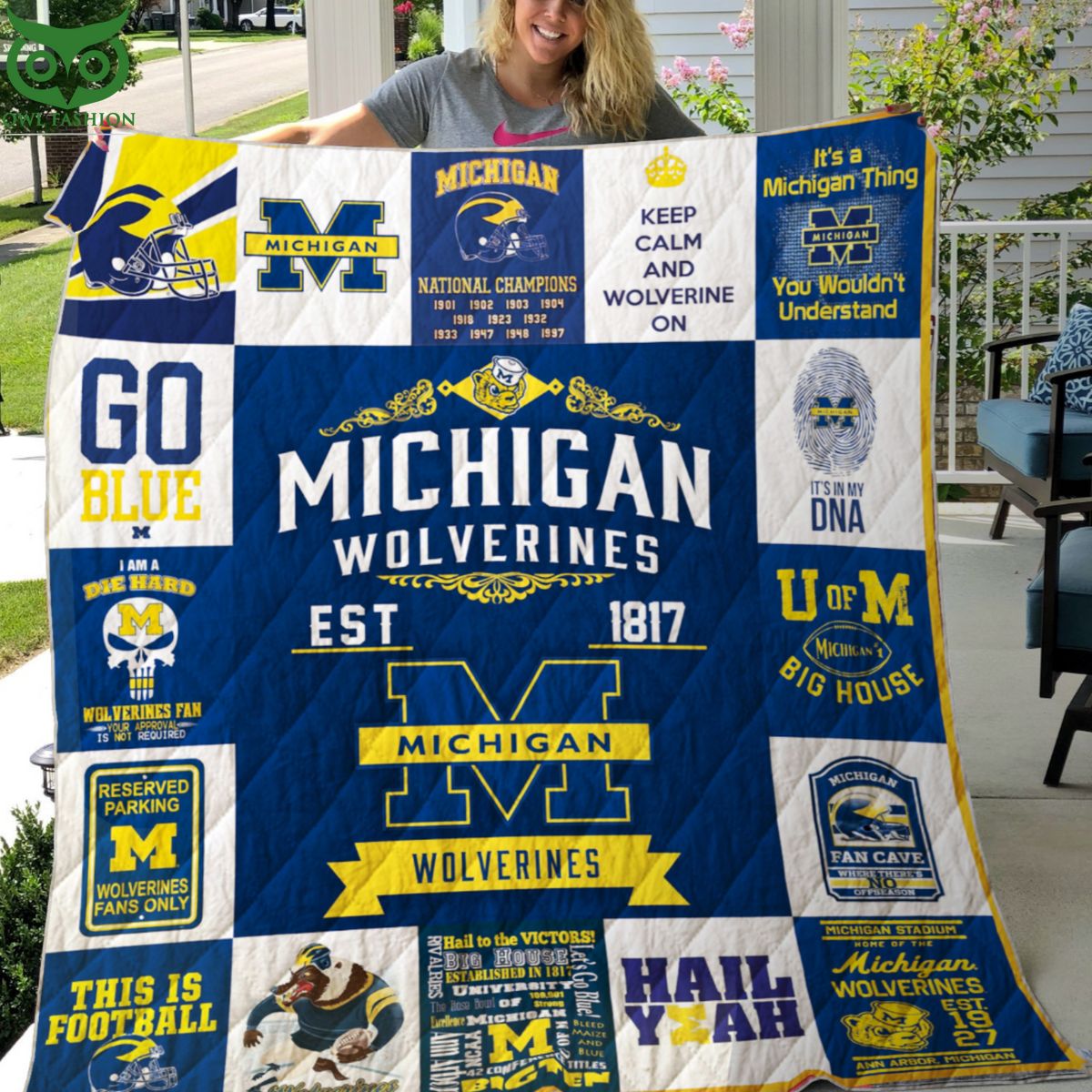 Michigan Wolverines NCAA Quilt Blanket