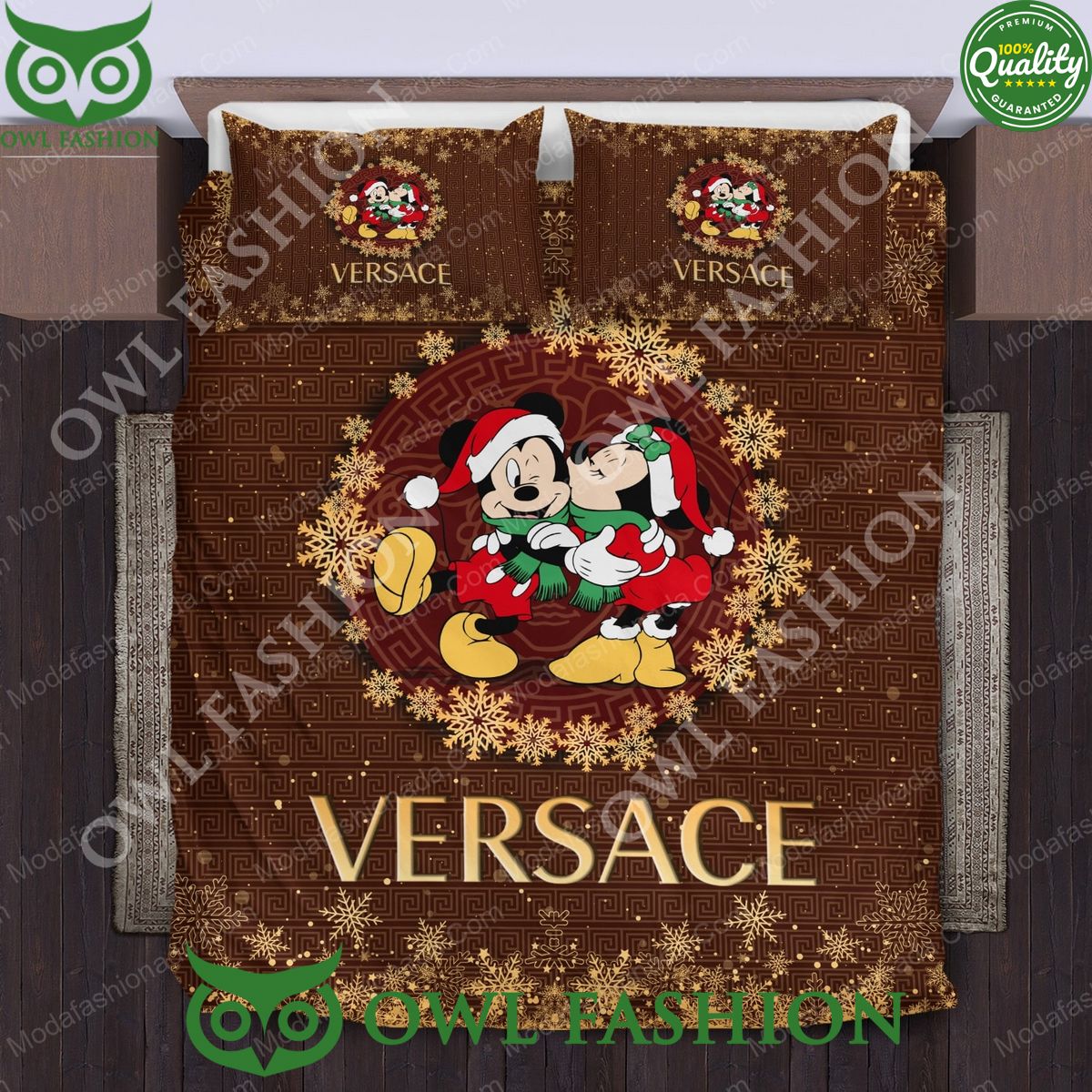 Mickey And Minnie Versace Merry Christmas Limited Bedding Set