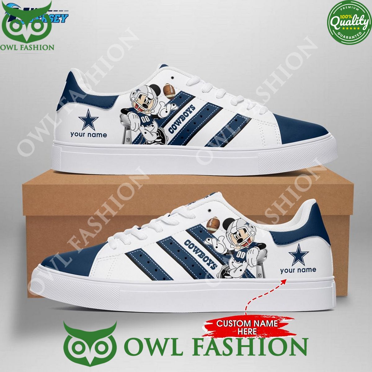 Mickey Dallas Cowboys Personalized Collection Stan Smith NFL Sneakers