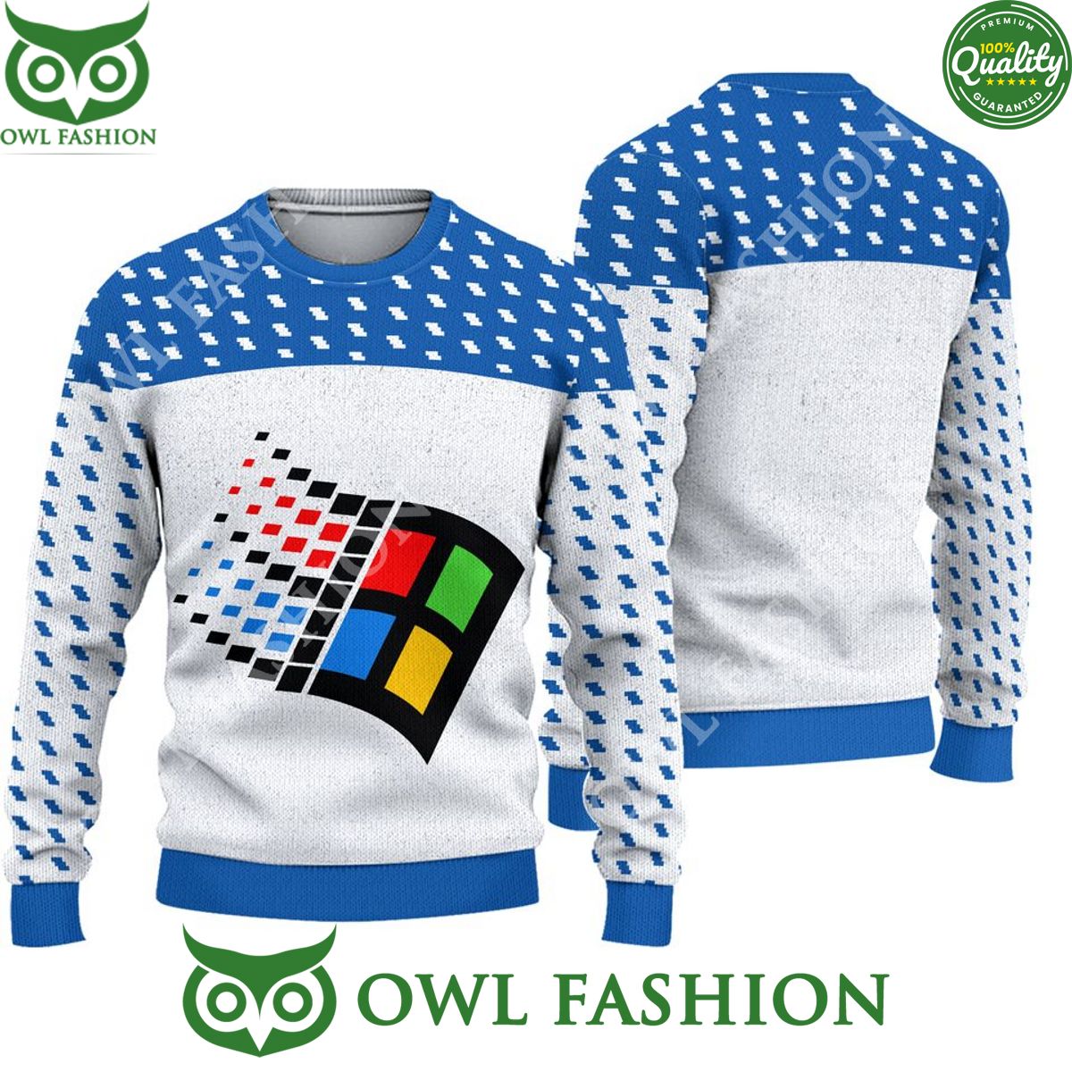 Microsoft Windows 95 Ugly Christmas 3D Sweater sweatshirt