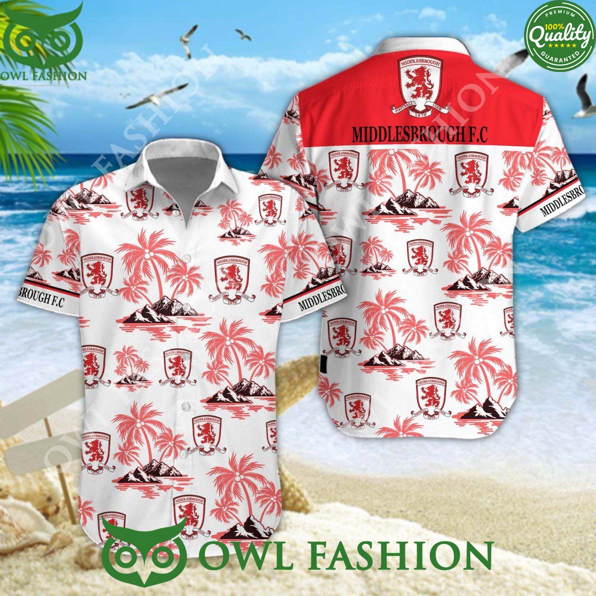 Middlesbrough FC Football Club Championship Island Coconut Hawaiian shirt