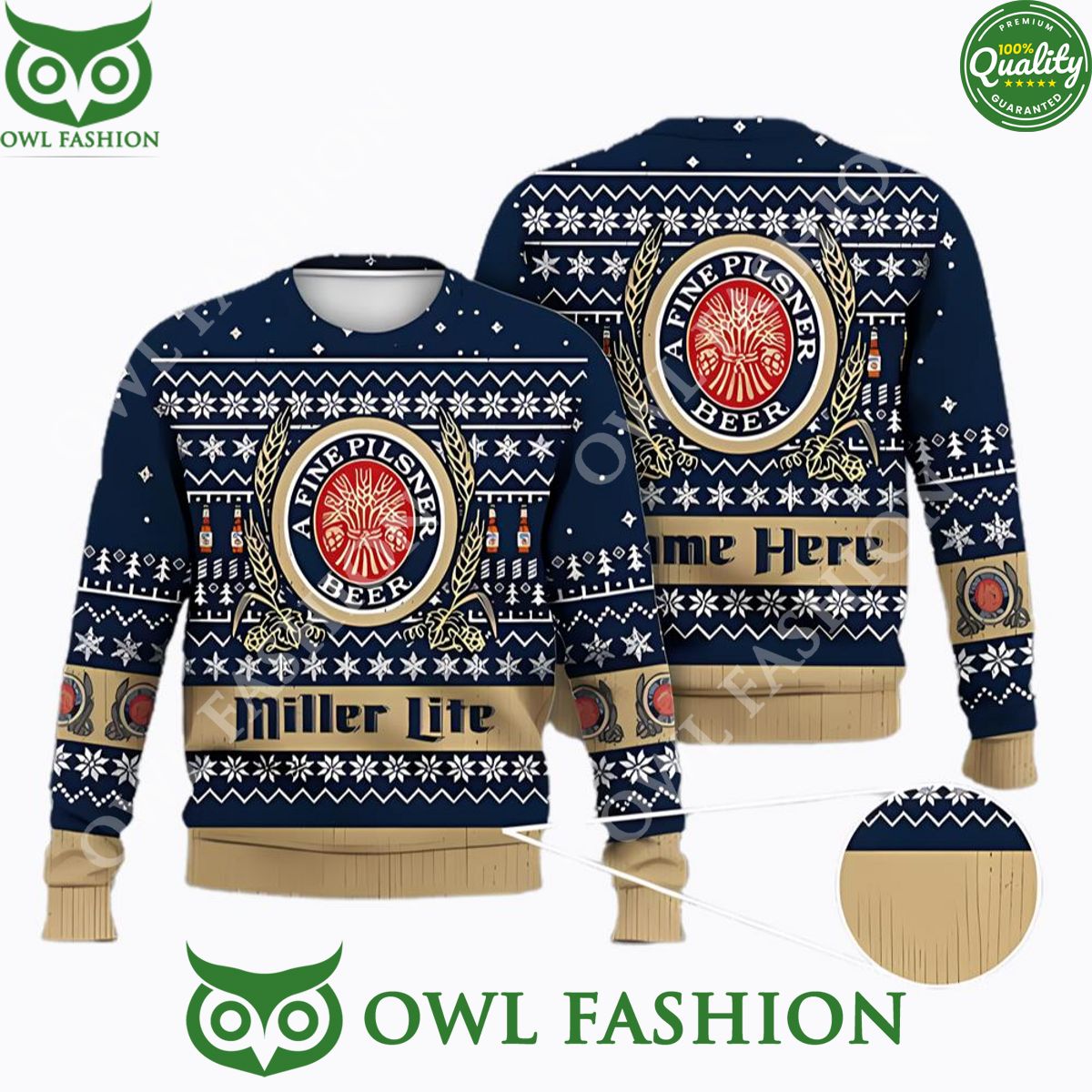 Miller Lite Beer Custom Limited Christmas Sweater Jumper