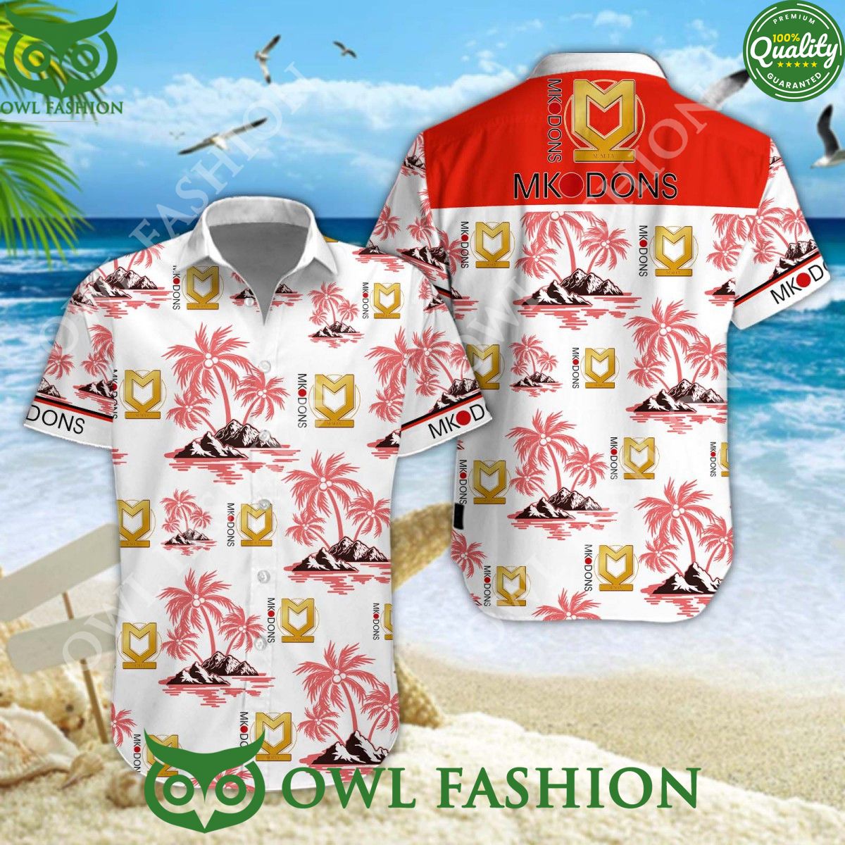 Milton Keynes Dons League One Tropical Limited Hawaiian Shirt