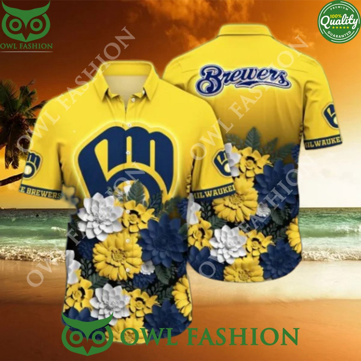 Milwaukee Brewers MLB Flower Beach Vibe Premium Hawaiian Shirt