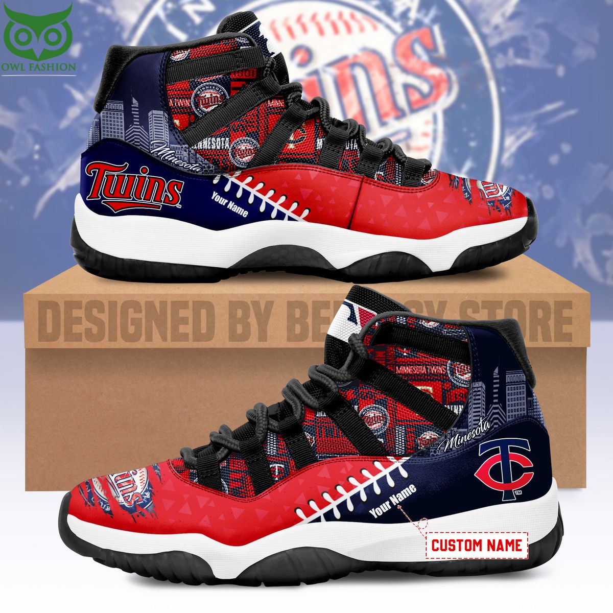 Minnesota Twins Custom Shoes Limited Edition AJ 11 MLB Air Jordan