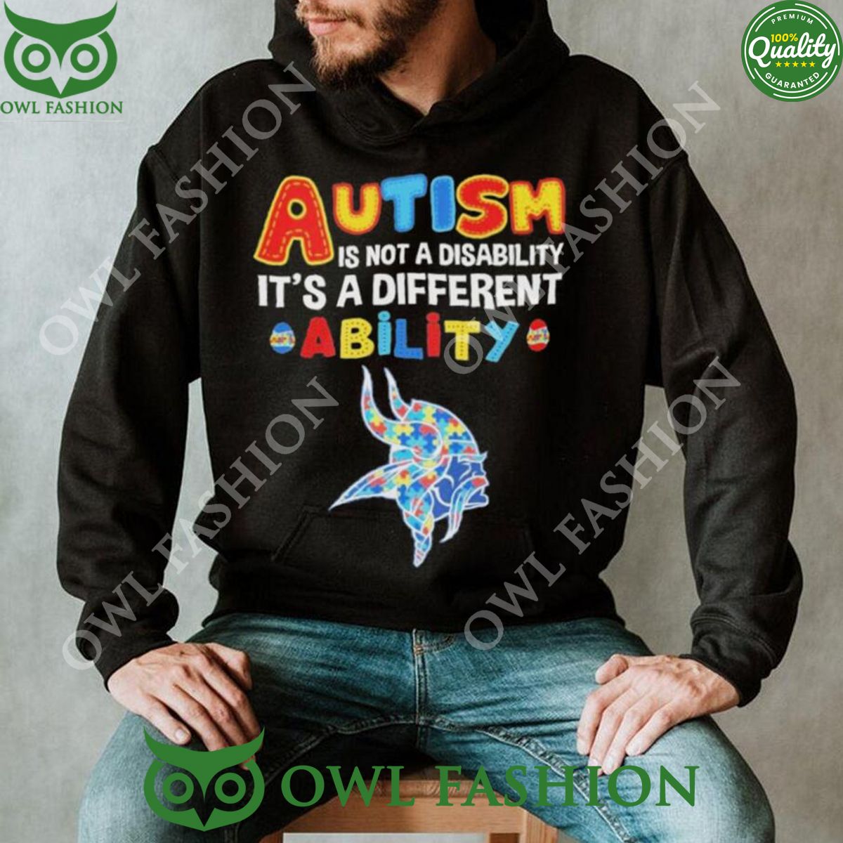 Minnesota Vikings Autism Premium NFL 2D Hoodie Shirt