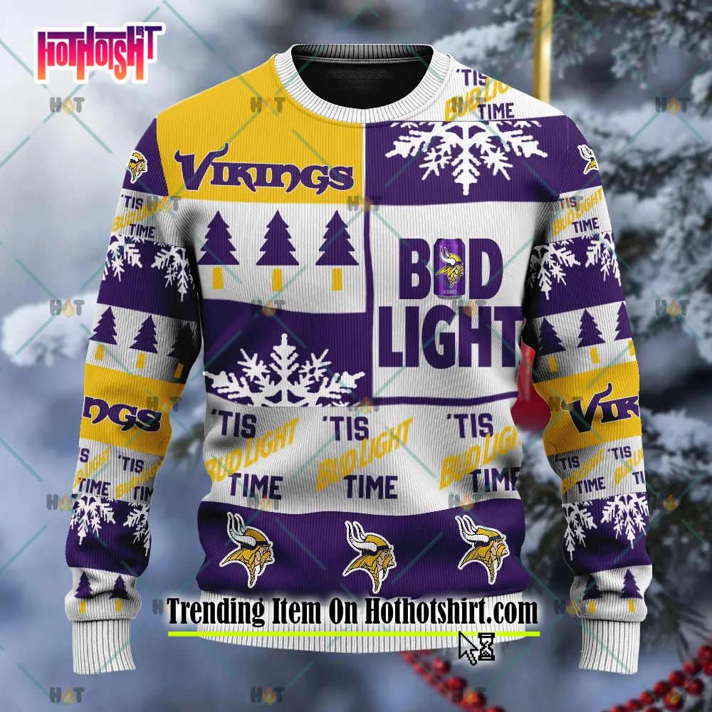 Men's Purple/Gold Minnesota Vikings Light Up Ugly Sweater