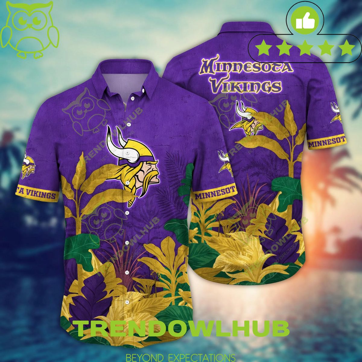 Minnesota Vikings Floral Aloha Vibe NFL Championship Hawaiian Shirt Shorts