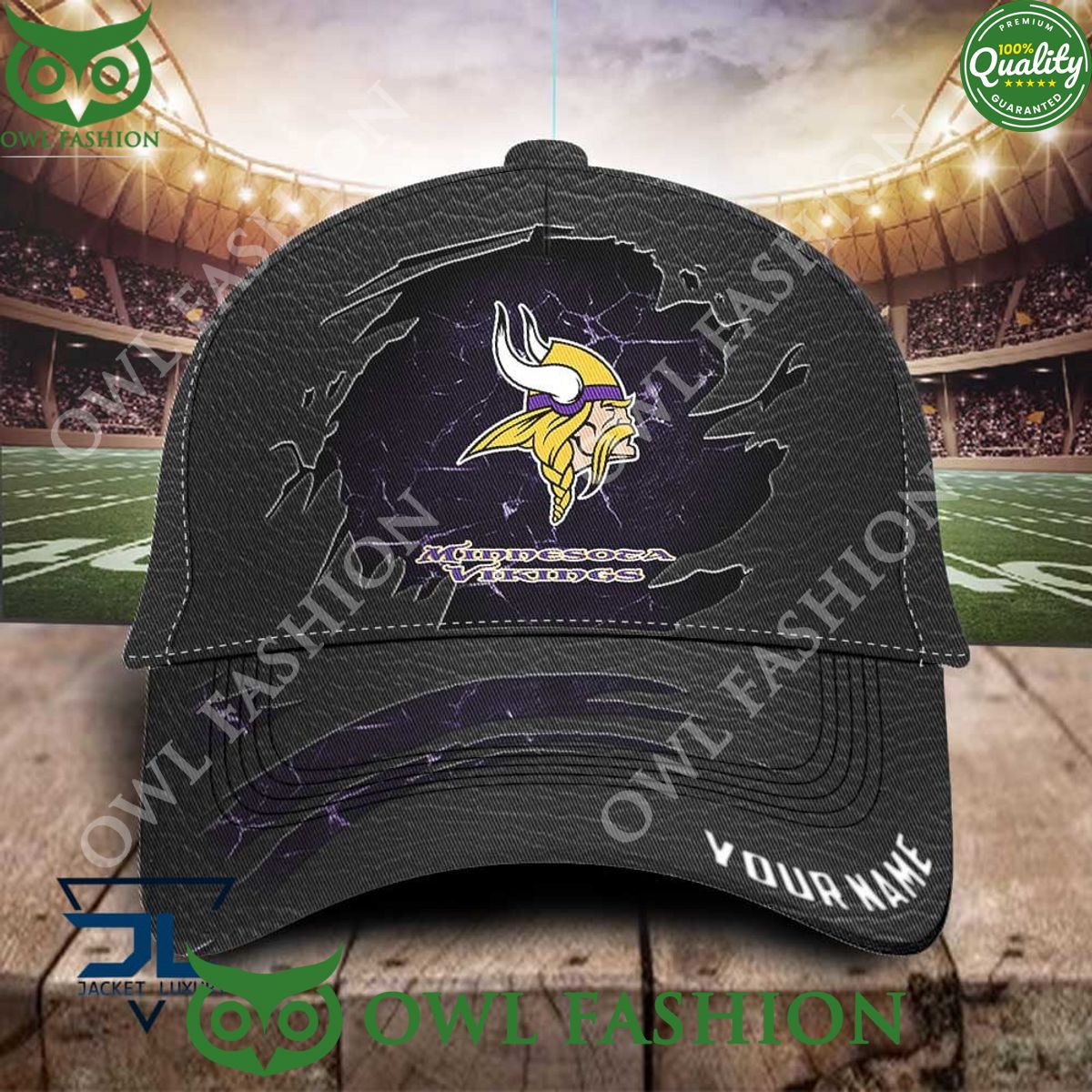 Minnesota Vikings NFL Customized Leather Printed Classic Cap