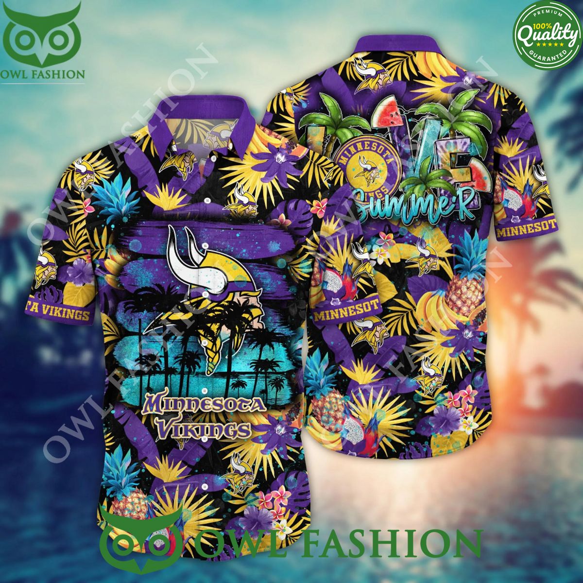 Minnesota Vikings NFL Team Hawaiian Shirt Shorts Summer 2024