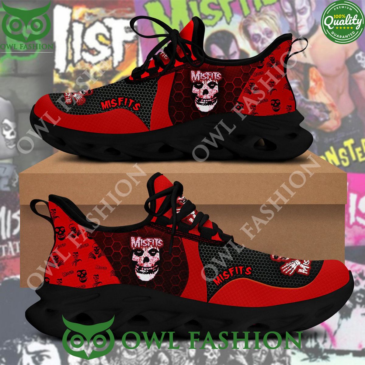 Misfits Rock Band Logo Red Max soul shoes Limited
