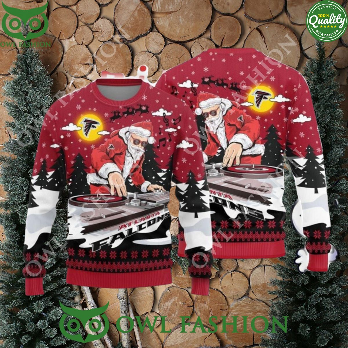 MLB Atlanta Falcons Christmas Funny DJ Santa Limited Edition 3D Sweater