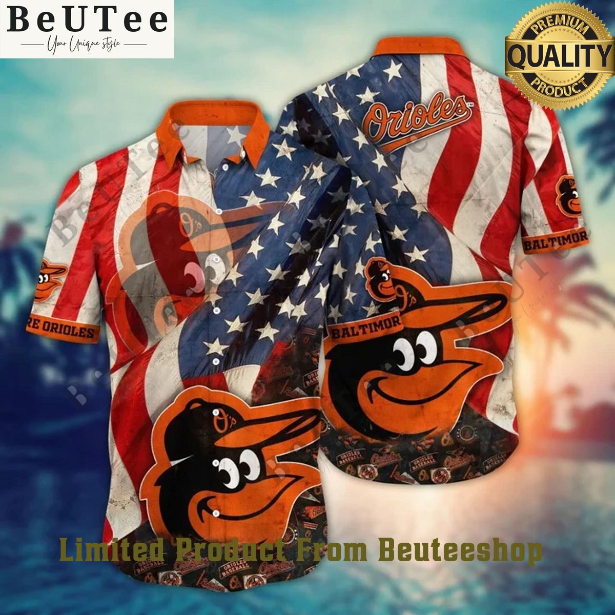 MLB Baltimore Orioles Limited Hawaiian Shirt Independence Day