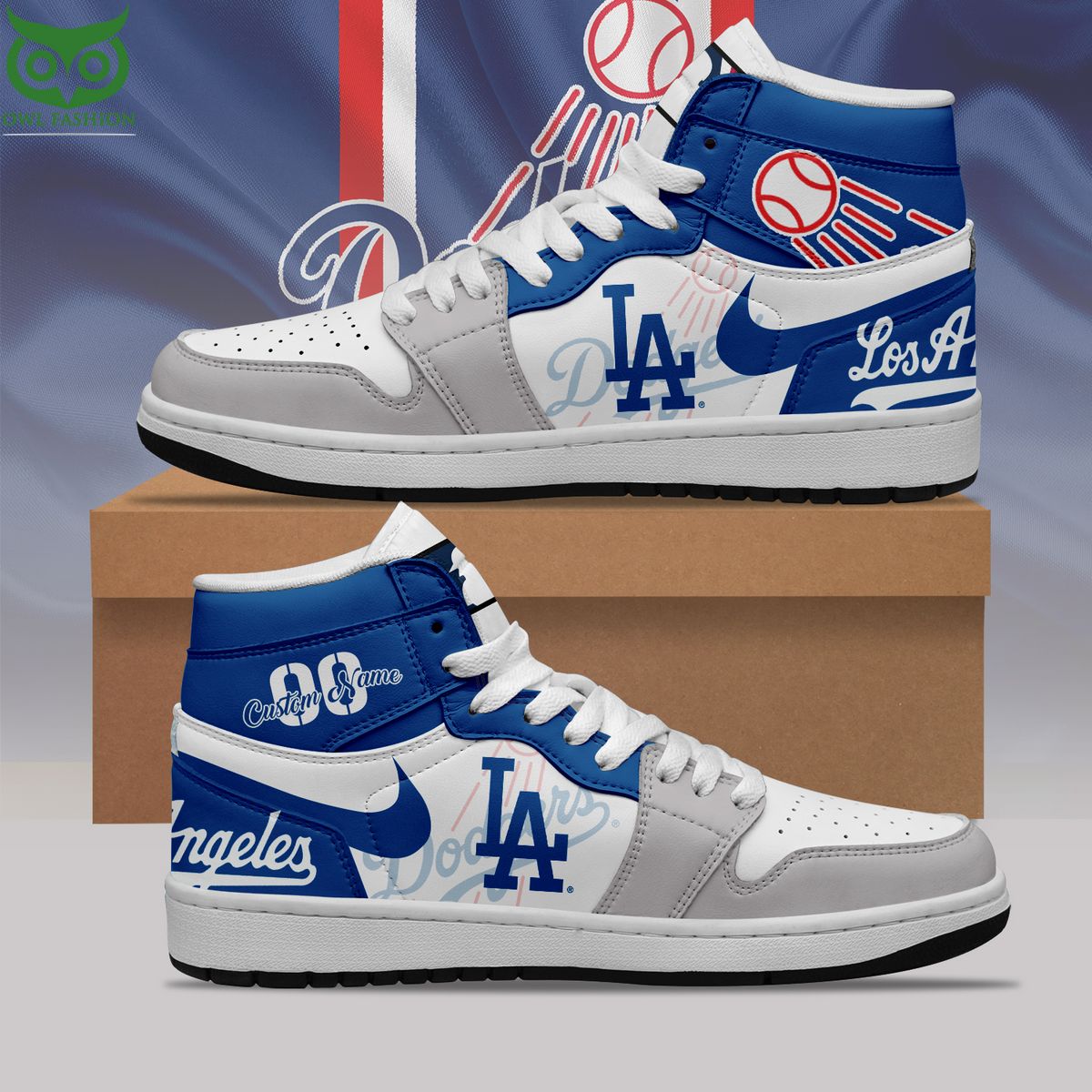 MLB Los Angeles Dodgers Limited Custom Air Jordan High Top