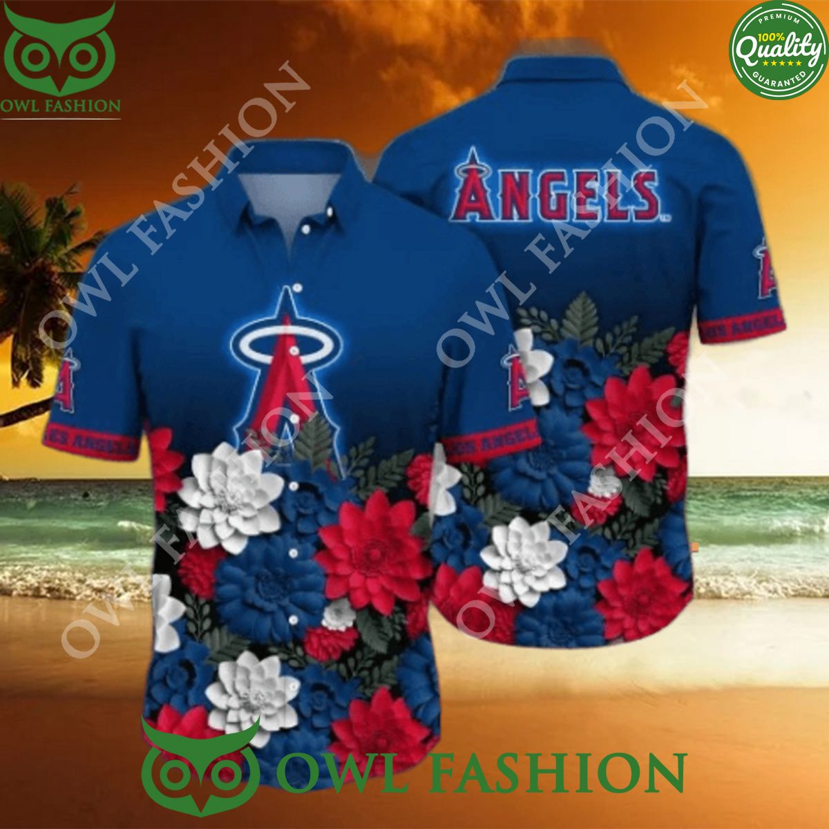MLB Team Los Angeles Angels Flower Hawaiian Shirt