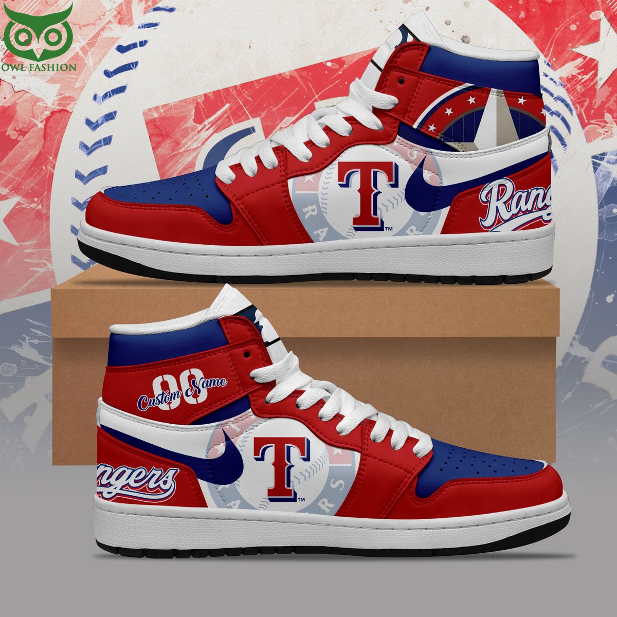 MLB Texas Rangers Limited Custom Air Jordan High Top