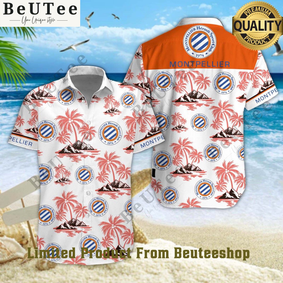 Montpellier Ligue 1 Football Championship HSC Hawaiian Shirt Shorts