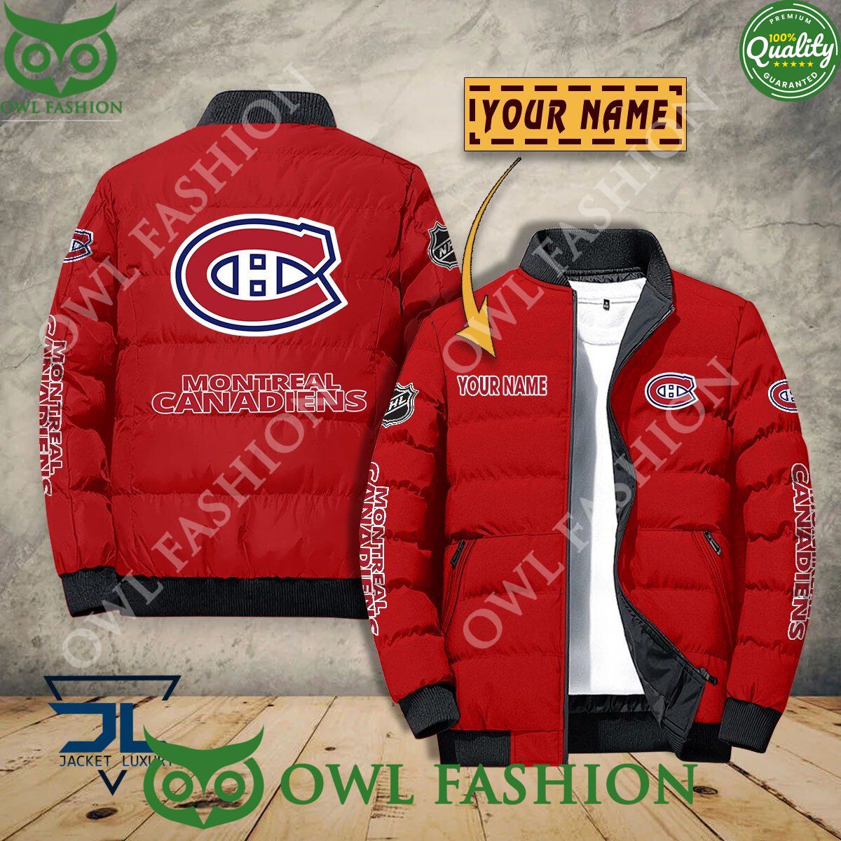 Montreal Canadiens Custom Name NHL Ice Hockey Puffer Jacket Sport