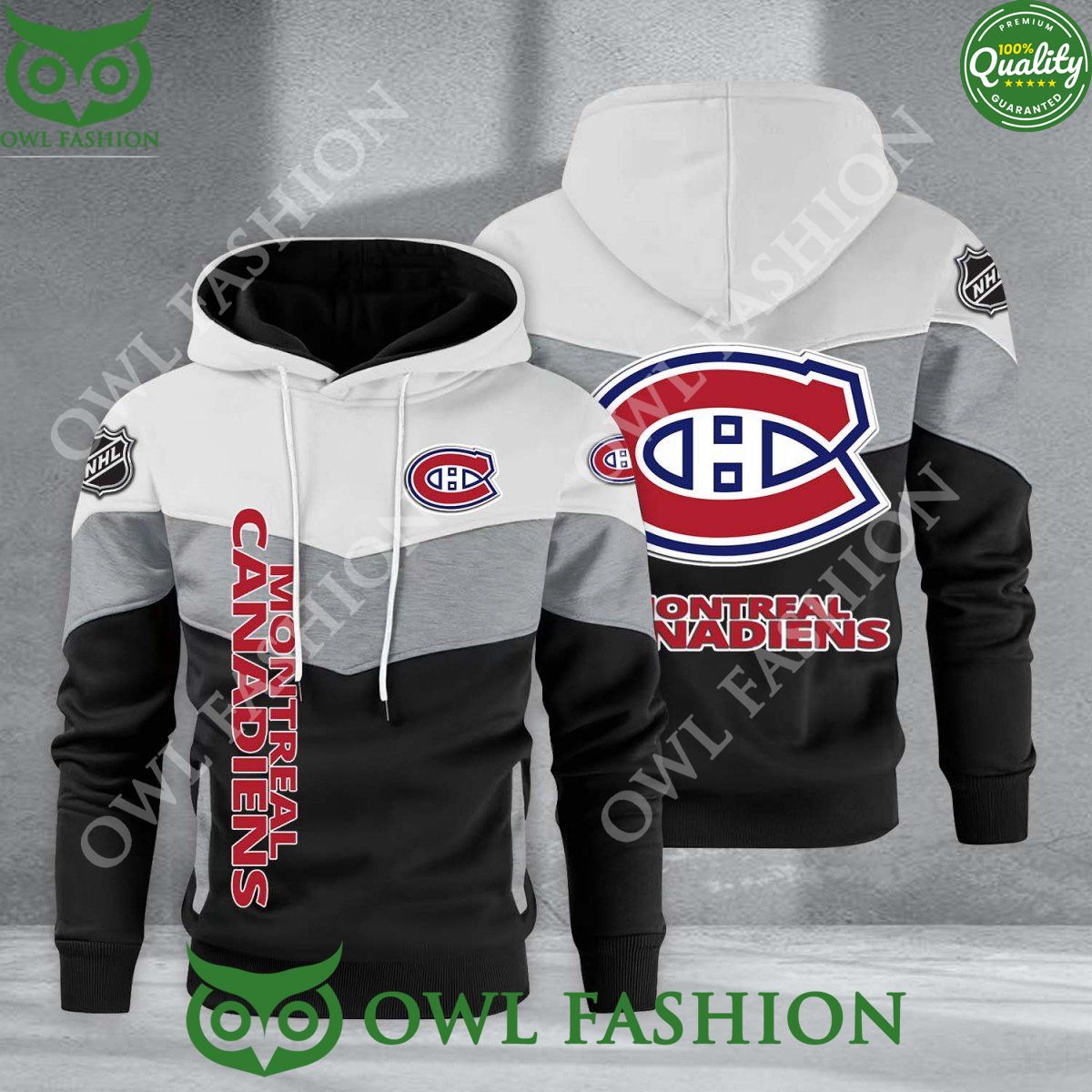 Montreal Canadiens NHL Hockey Black White Printed Hoodie