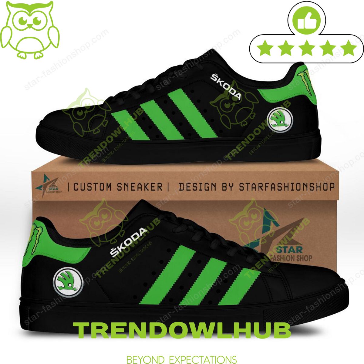 Motor Brand Skoda Auto Black Stan Smith Shoes