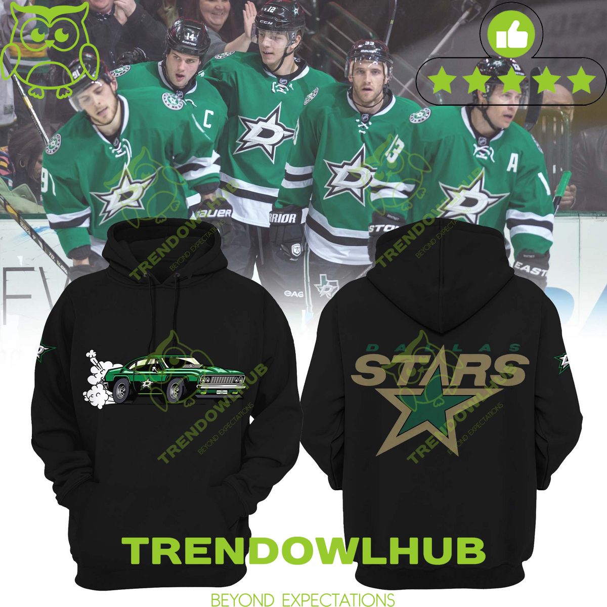 Motor Sport Car NHL Dallas Stars Hockey black Hoodie