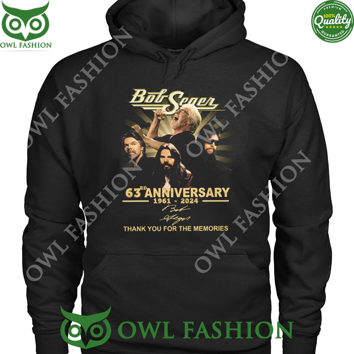 Musician Bob Seger 63rd Anniversary 1961 2024 thank for memories t shirt hoodie