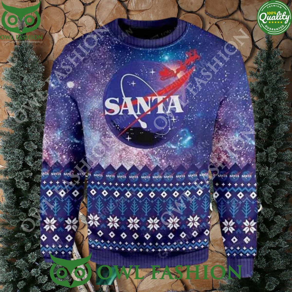 NASA With Santa 2023 Ugly Christmas Sweater