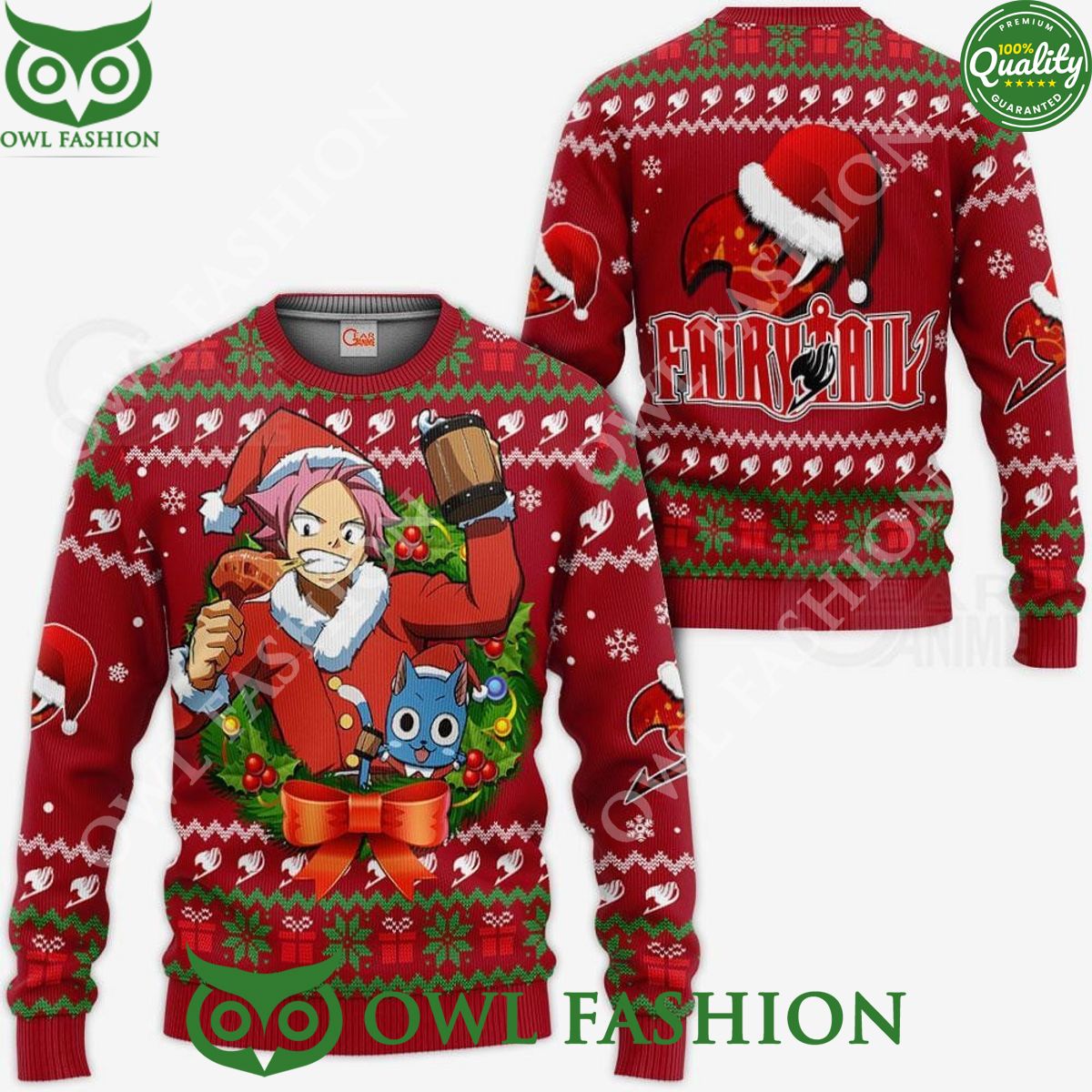 Natsu Dragneel Ugly Christmas Sweater Xmas Fairy Tail Jumper