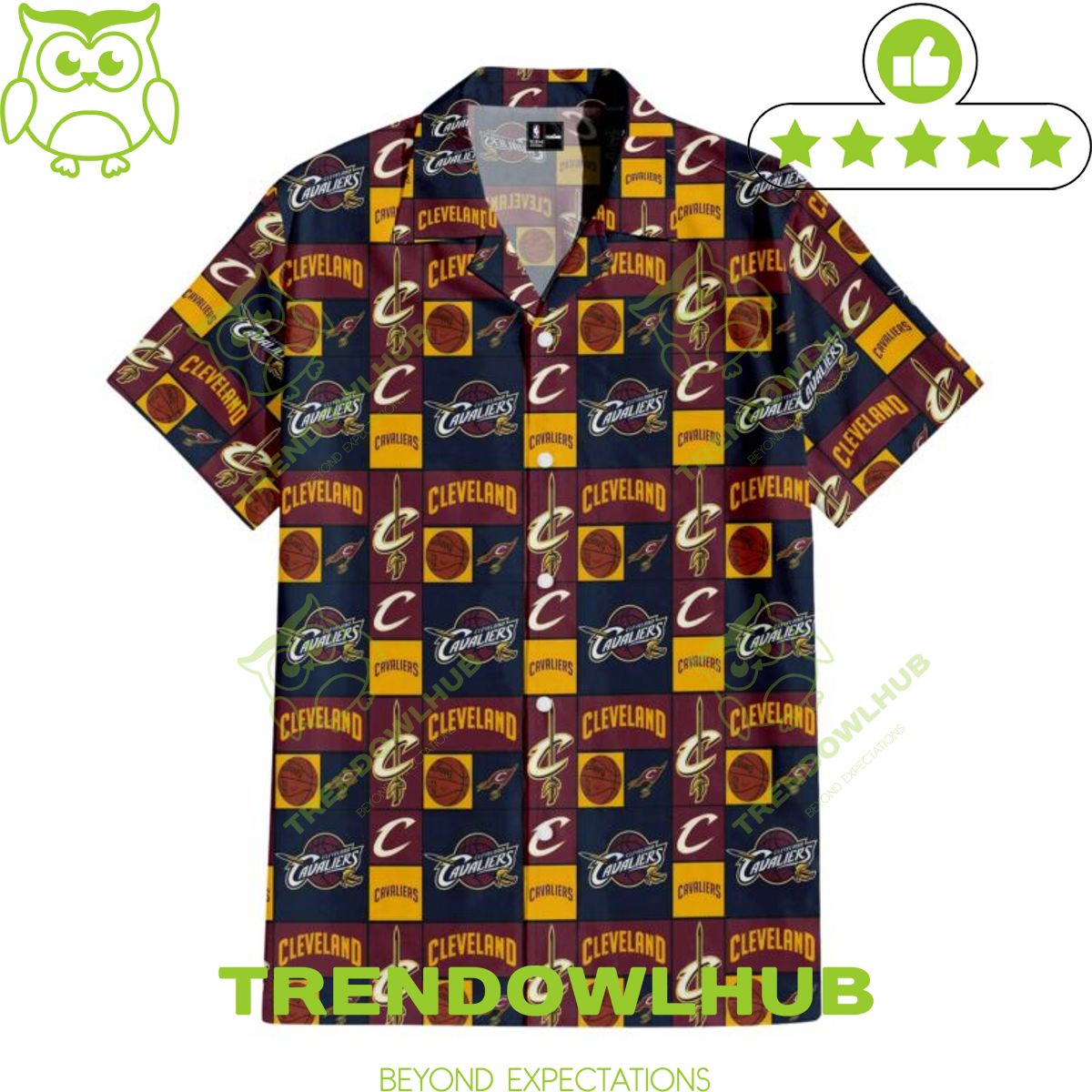 NBA Cleveland Cavaliers Crowned Court Basketball team Hawaiian Shirt