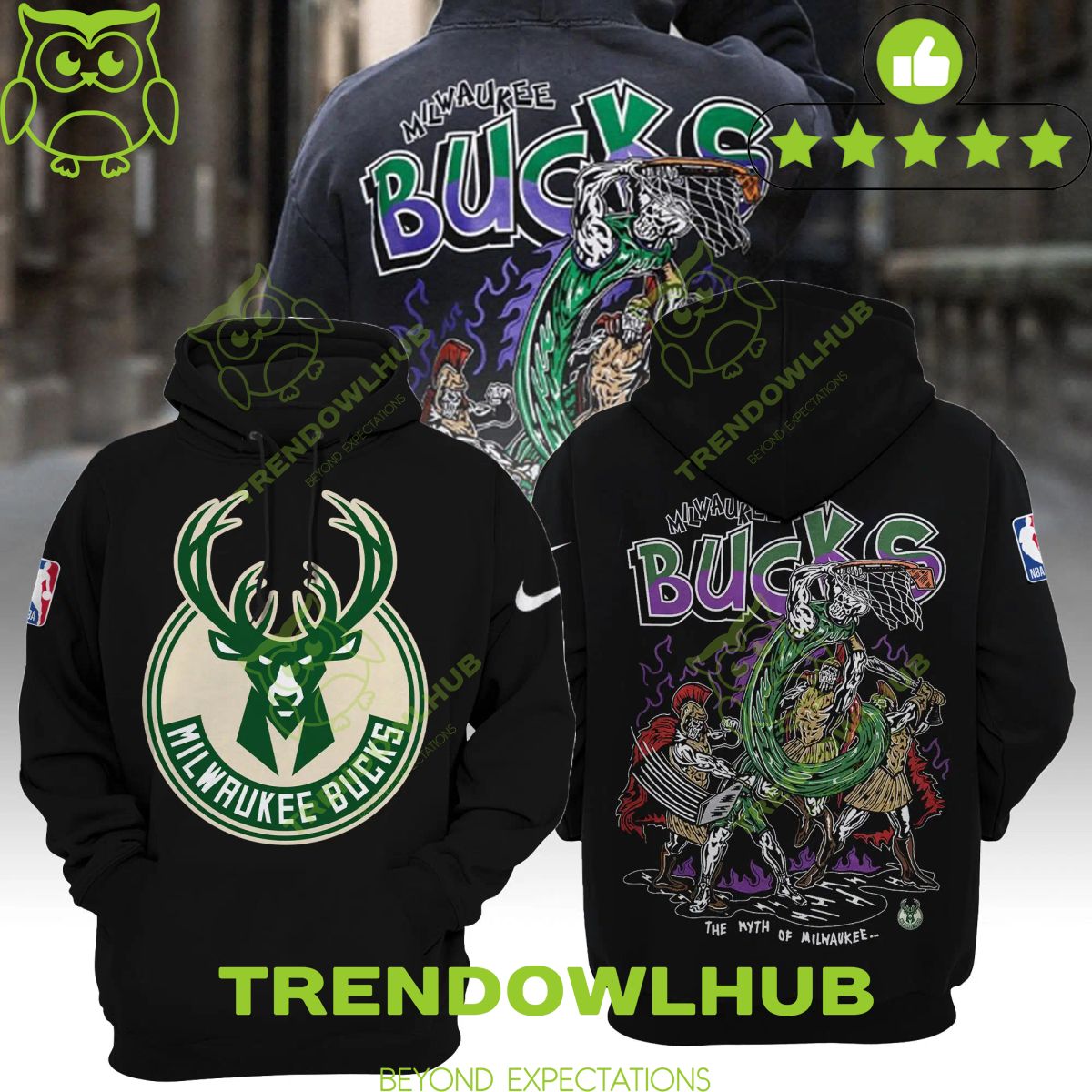 NBA The Myth of Milwaukee Skull Bucks Hoodie