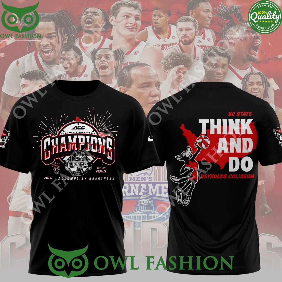 NC State Wolfpack mens basketball ACC Think and Do Reynolds Coliseum championship t shirt