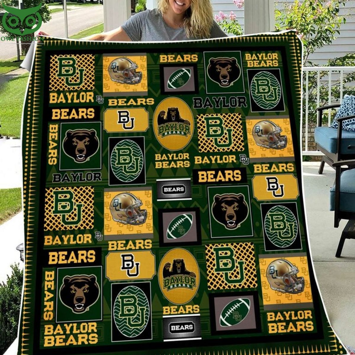 NCAA Baylor Bears Football Quilt Blanket