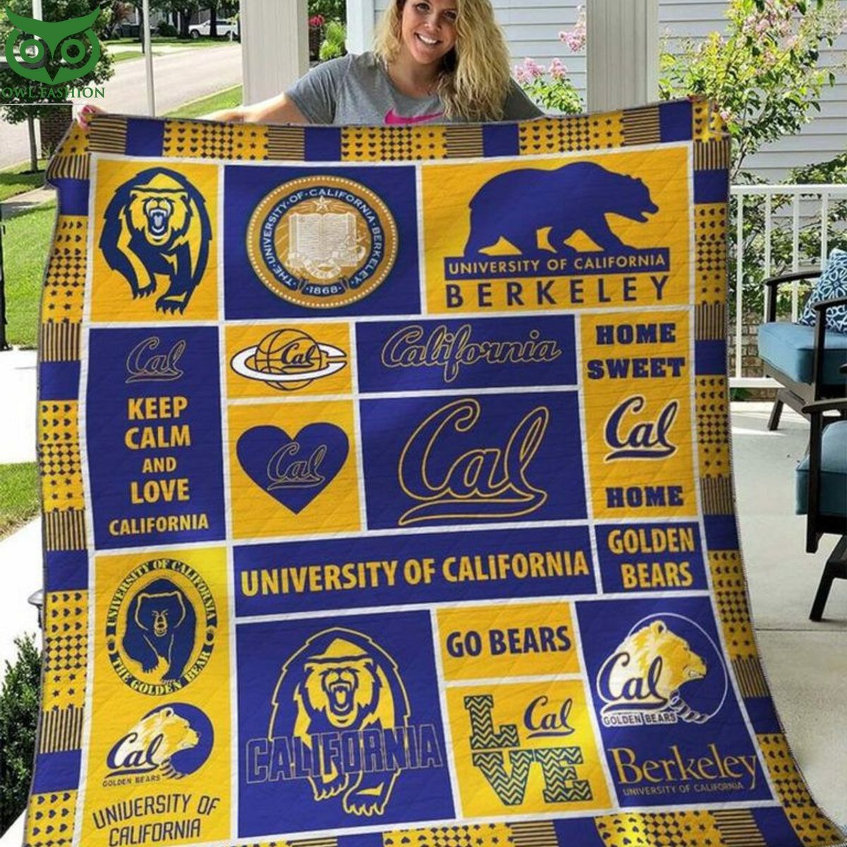 NCAA California Golden Bears Football Quilt Blanket