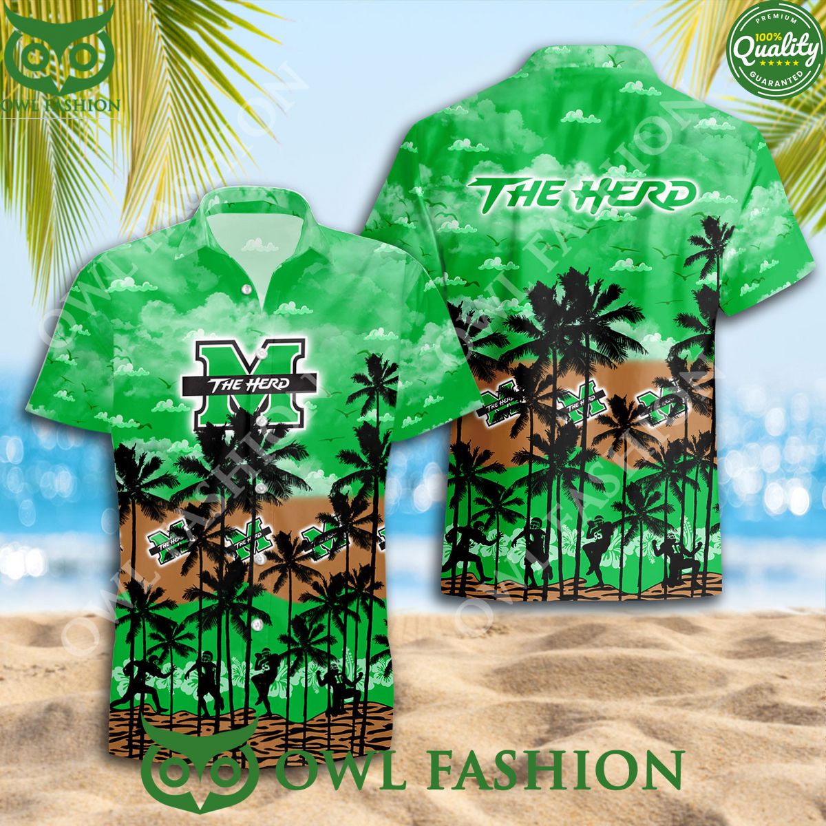 NCAA Marshall Thundering Herd Fan Designed Summer 2024 Hawaiian Shirt