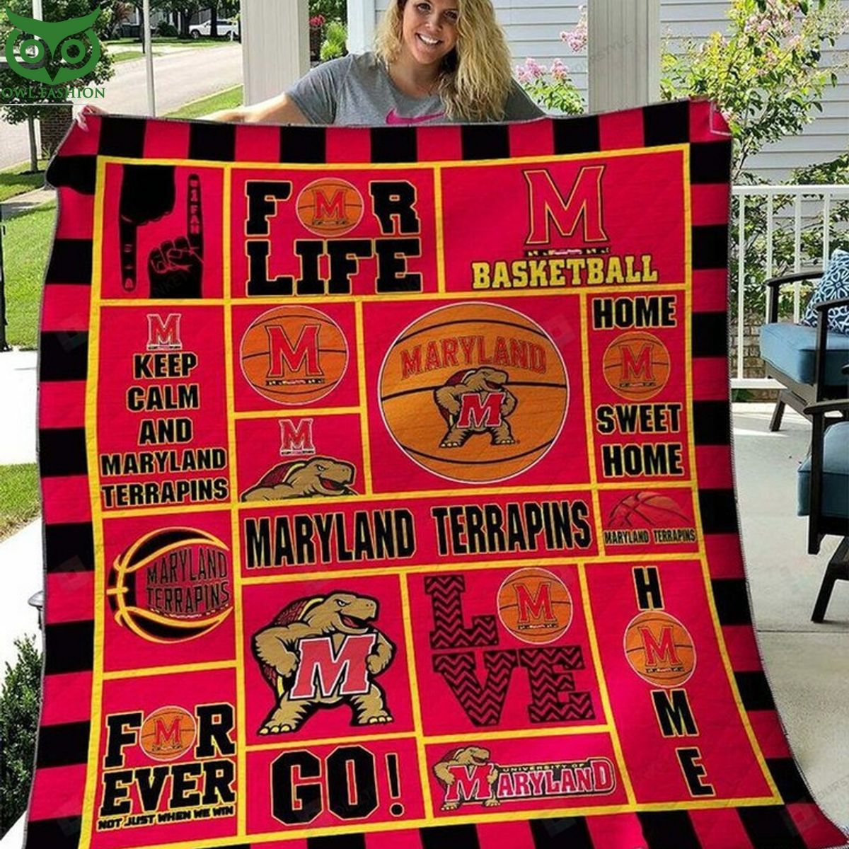 NCAA Maryland Terrapins Football Quilt Blanket