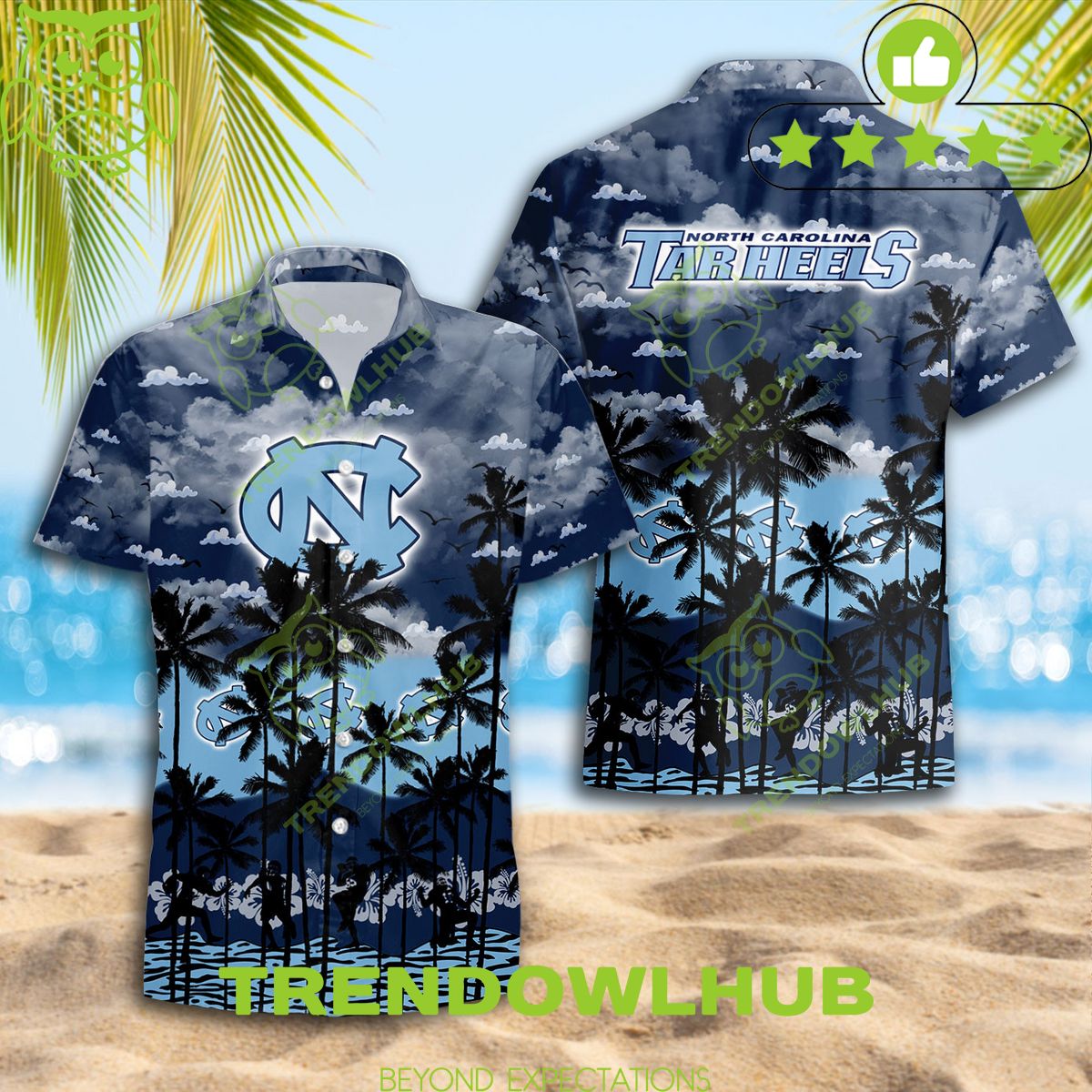 NCAA North Carolina Tar Heels Hawaiian Shirt Fan Designed Trending Summer 2024