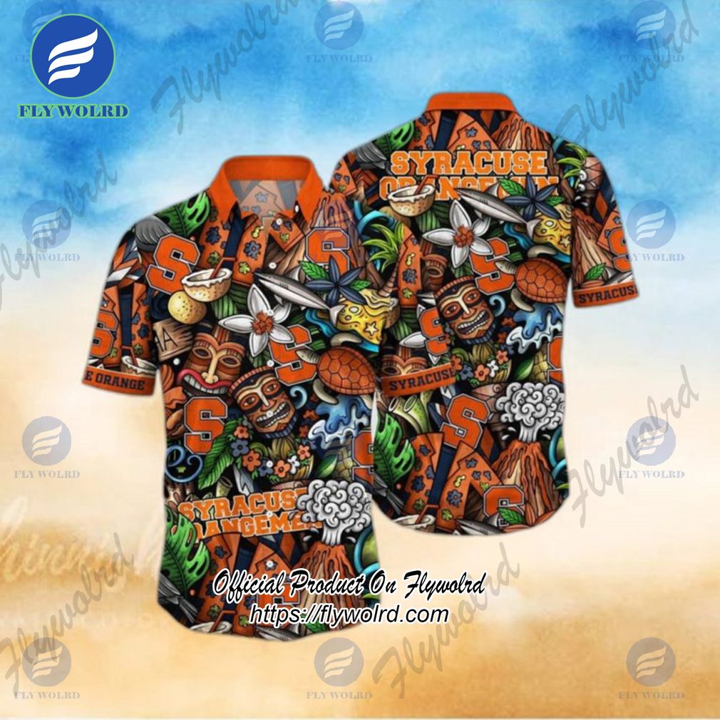 NCAA Syracuse Orange Tiki Hippie The Perfect Summer Vibe For FootBall Fans Hawaiian Shirt