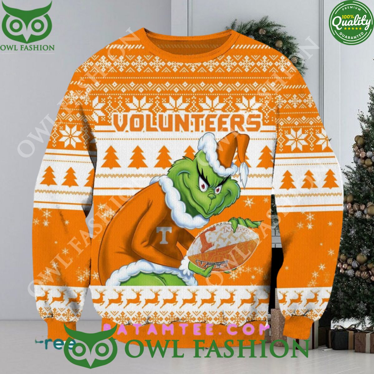 NCAA Tennessee Volunteers Grinch Christmas Ugly Sweater Jumper