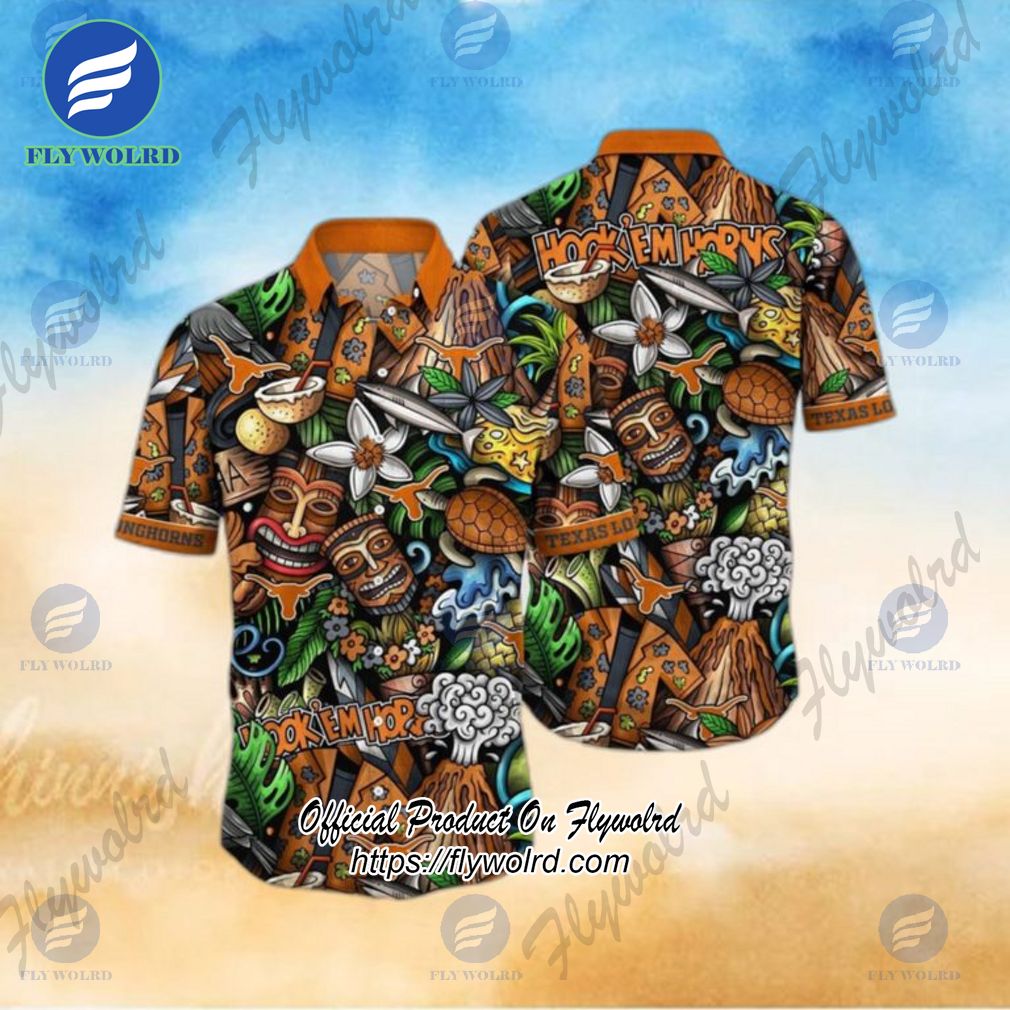 NCAA Texas Longhorns Tiki Hippie The Perfect Summer Vibe For FootBall Fans Hawaiian Shirt