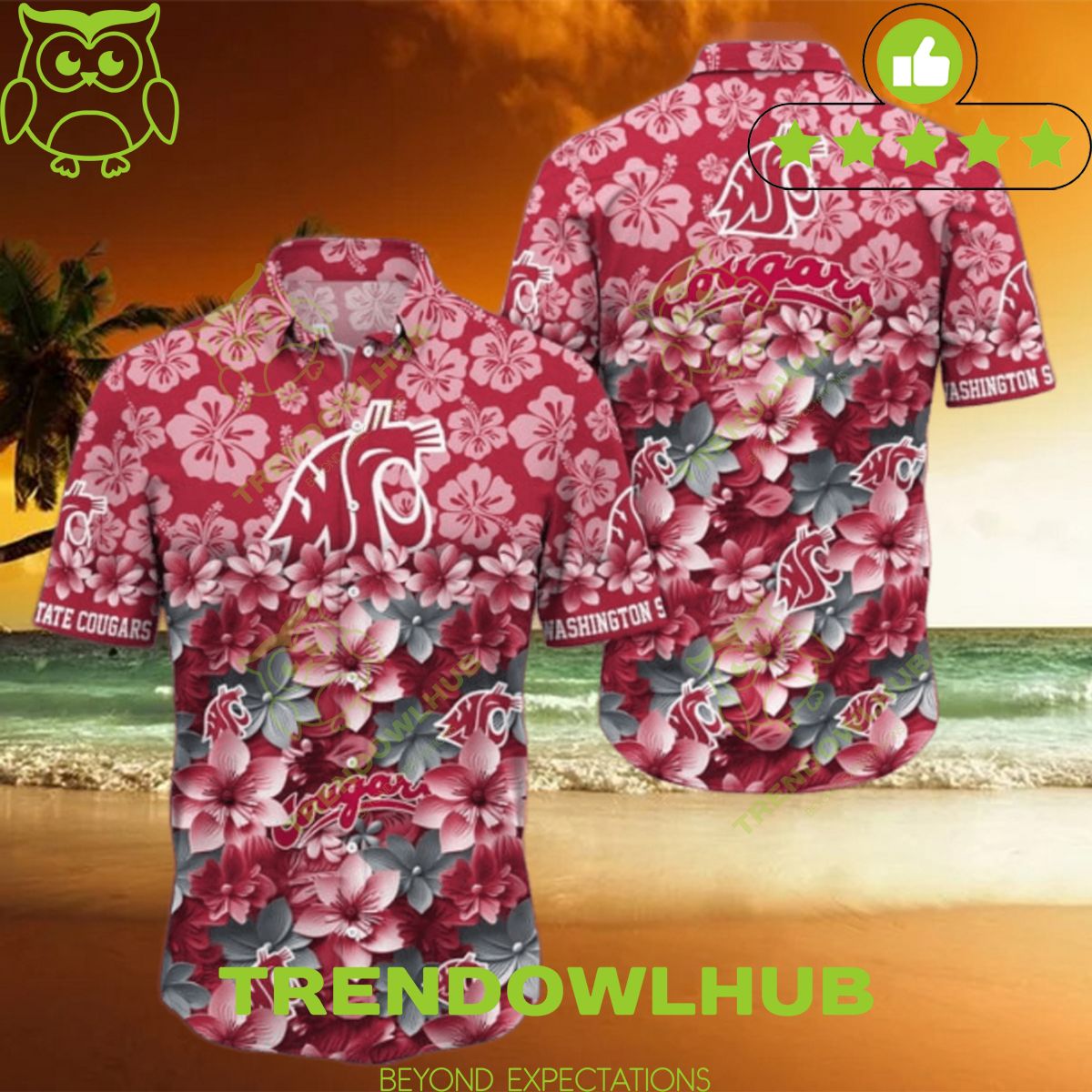 NCAA1 Washington State Cougars Hawaiian Shirt Trending Summer