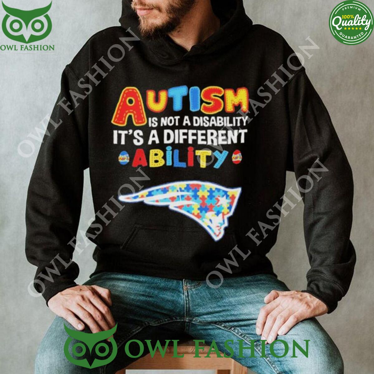 New England Patriots Autism Premium NFL 2D Hoodie Shirt