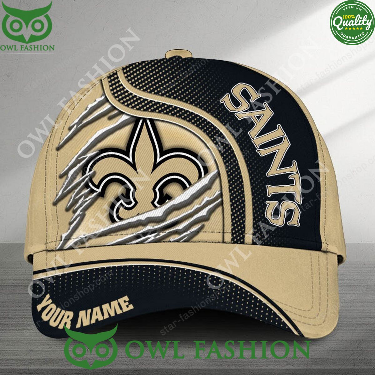 New Orleans Saints Custom Name Printed Cap NFl