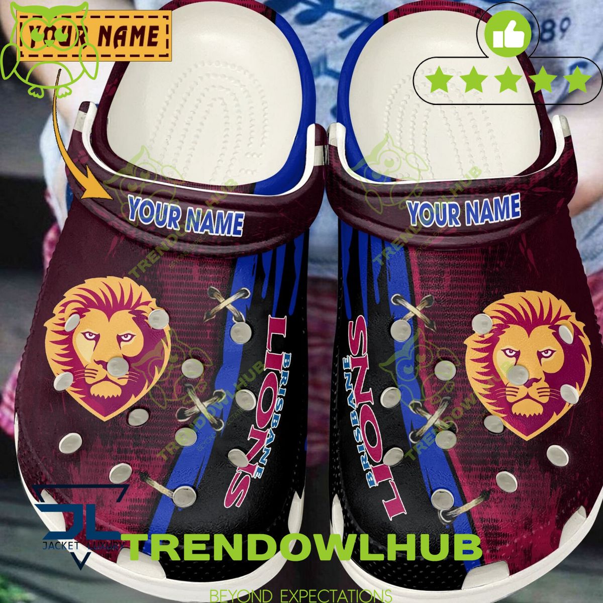 New Personalized Brisbane Lions Football Team Crocs