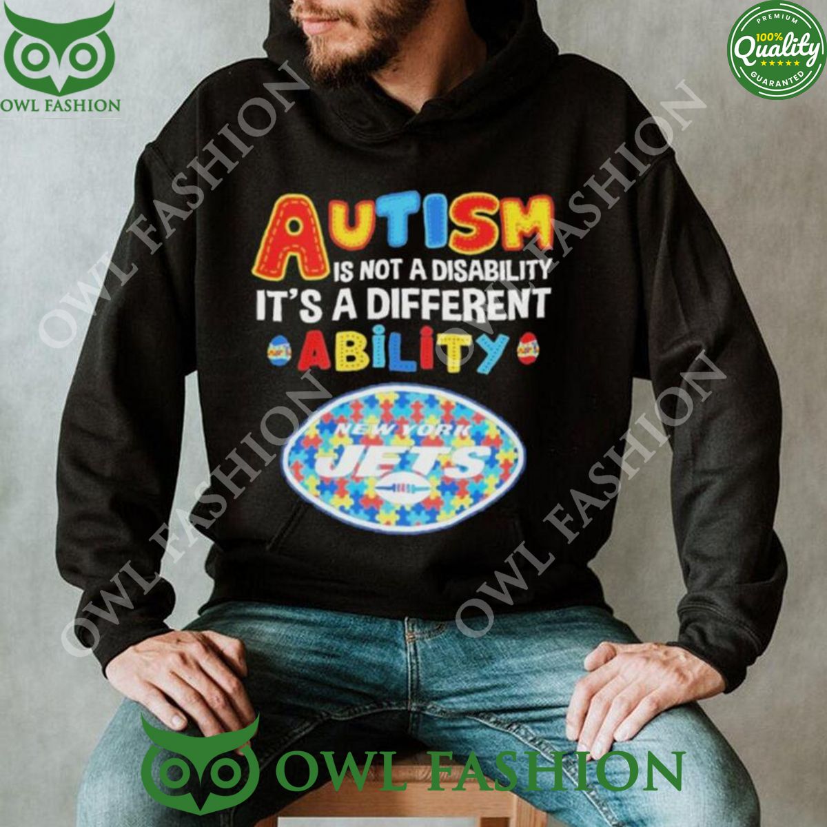 New York Jets NFL Champion Autism 2D Shirt Hoodie