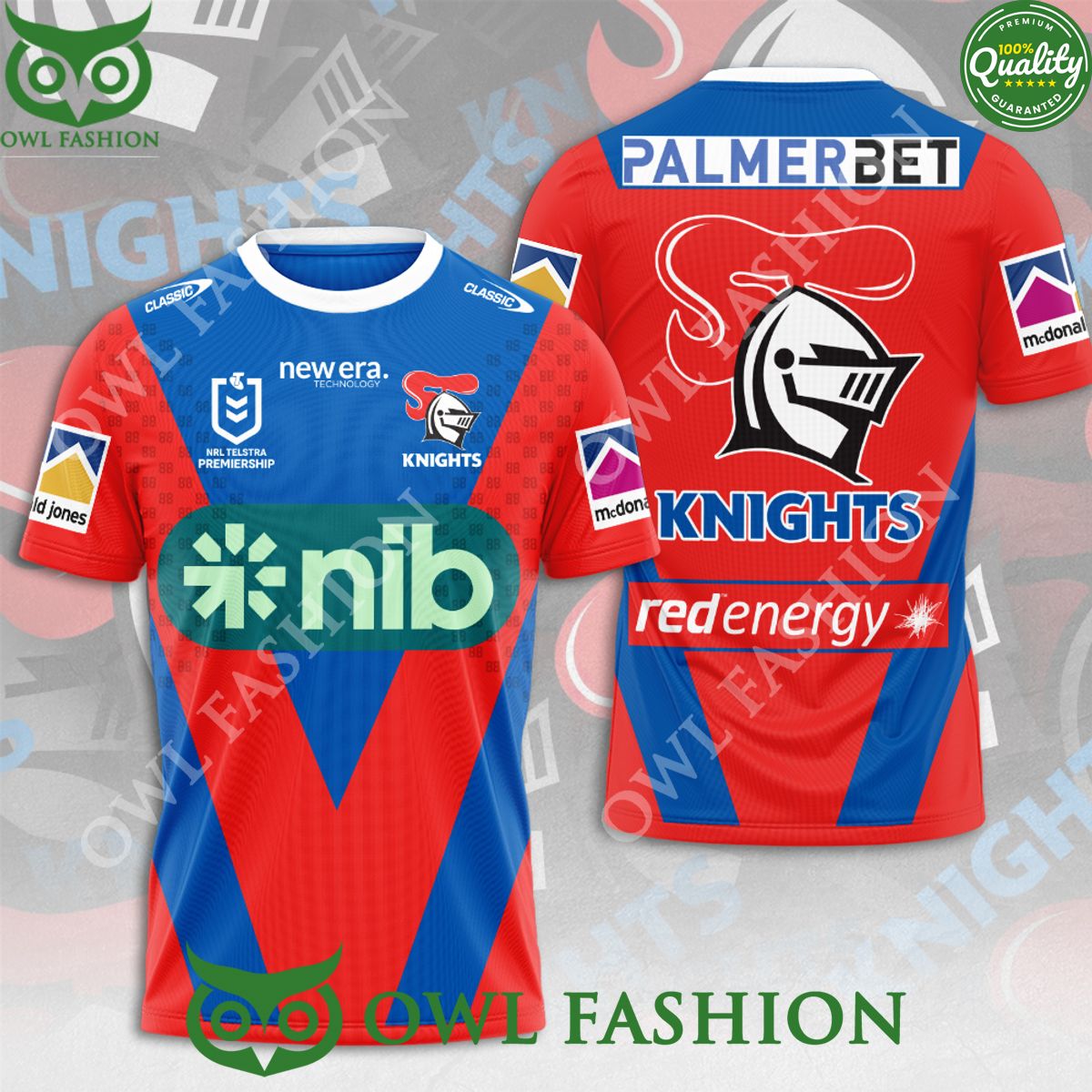 Newcastle Knights Palmerbet Classic 3D t Shirt